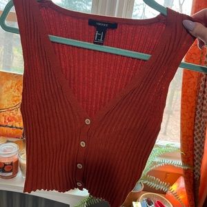 Soft orange tank top, low cut